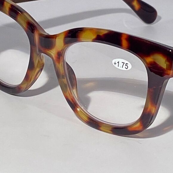 1111 Mona Reading Glasses 1.75 Tortoise Readers Rounded Square Frame NWT - Picture 8 of 9